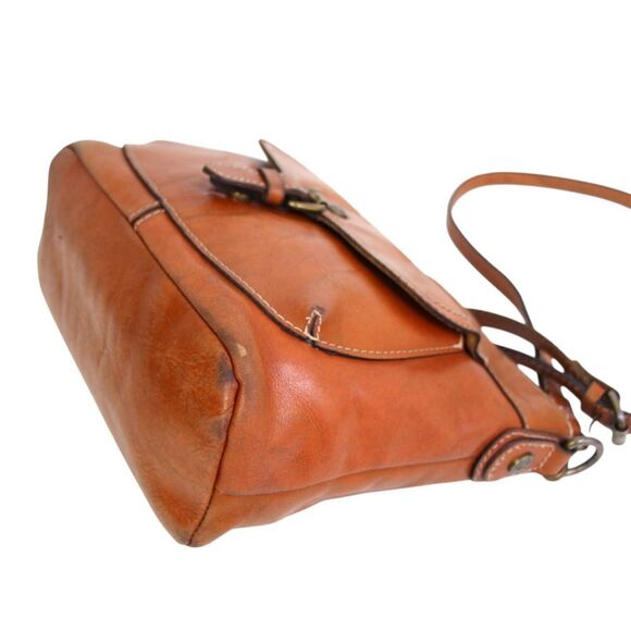 Patricia Nash BROWN GENUINE LEATHER SHOULDER BAG X-BODY ZIP TOP HANDBAG PURSE - Picture 9 of 16